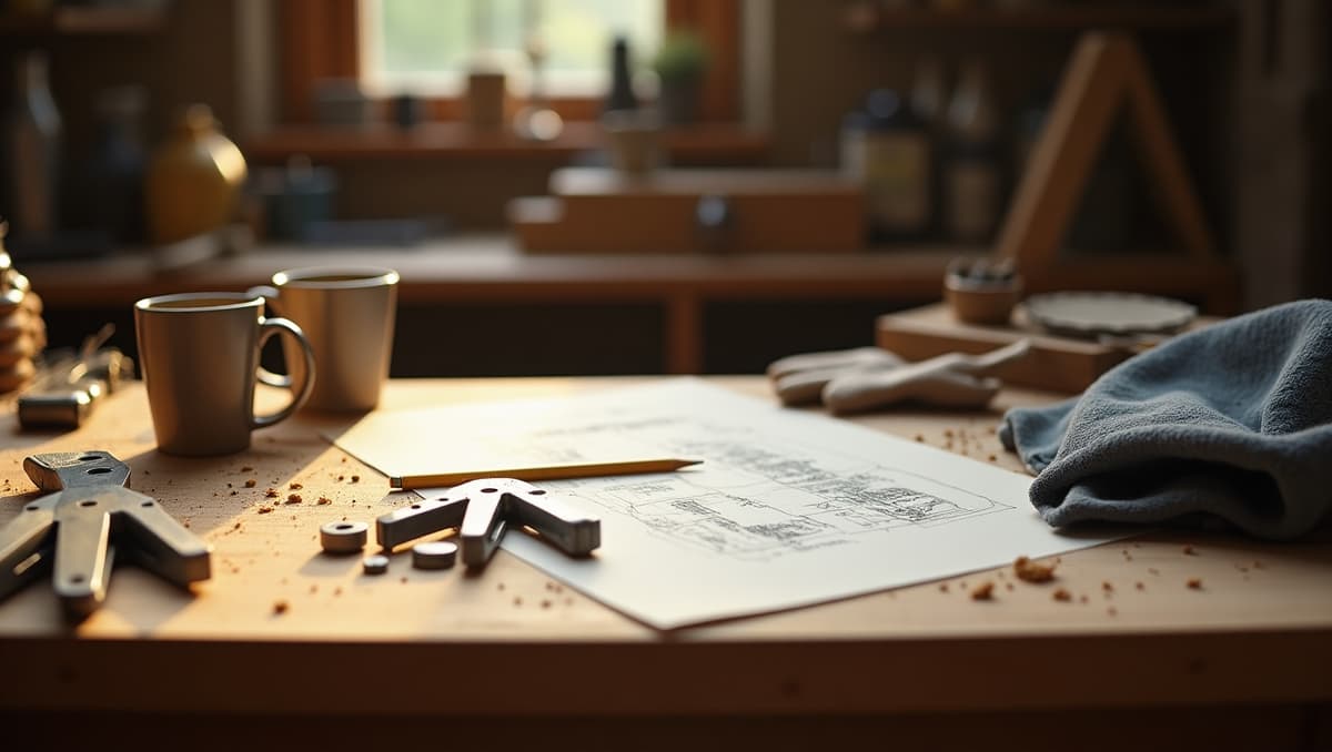 Professional tools on a workbench